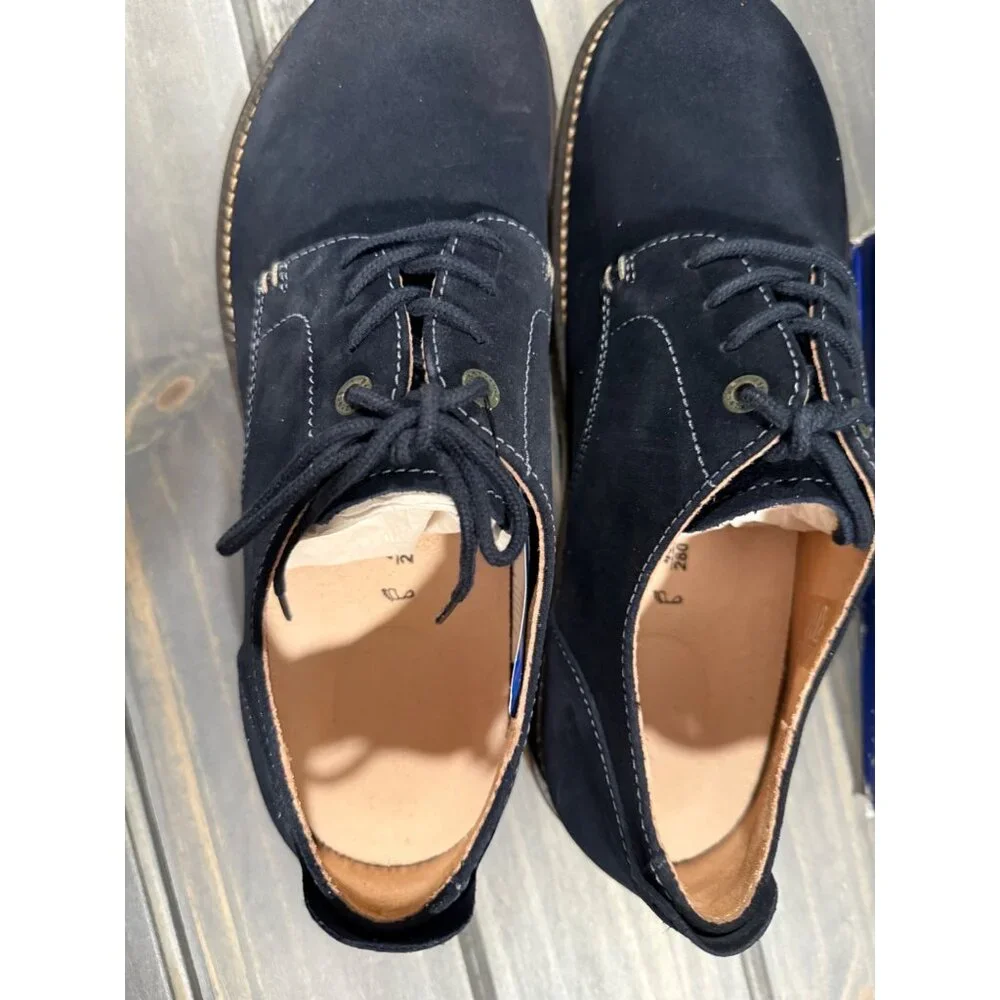 Birkenstock Unisex Pasadena Night Blue Suede Lace-Up Shoes EU Size 43 Normal Fit - Picture 2 of 10